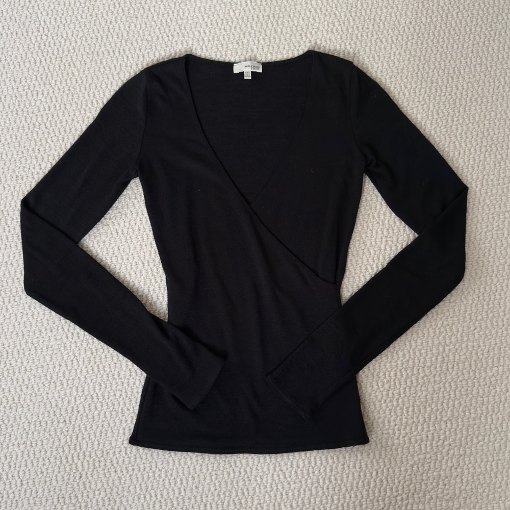 Wilfred Long Sleeve V-Neck Wrap Top Size XXS - Picture 2 of 6